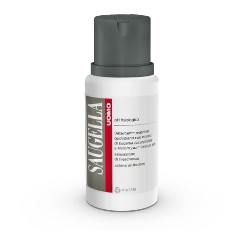 Saugella Uomo Detergente Intimo Quotidiano Maschile A Ph Fisiologico Per Parti Intime, 200 Ml