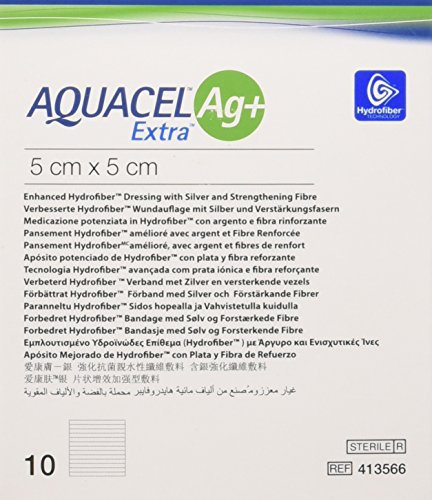 Aquacel Ag+ Extra Piastre Quadrate Per Medicazione Ferite, 5 X 5 Cm