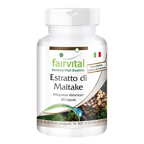 Fairvital | Estratto Di Maitake 500Mg - 1 Mese - Vegan - Alto Dosaggio - 90 Capsule - Estratto Di Funghi Con Il 30% Polisaccaridi