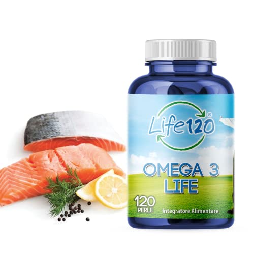 Life 120 - Omega 3 Life - 120 Perle - Integratore Alimentare A Base Di Olio Di Pesce, Ricco Di Acidi Grassi Omega 3, In Particolare Epa E Dha