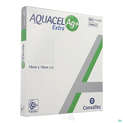 Aquacel Ag Extra, Garza Quadrata Per Medicazioni, 15 X 15 Cm