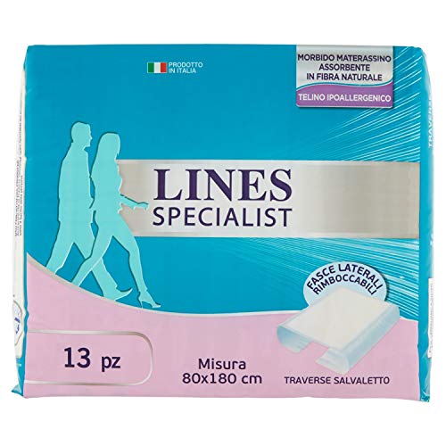 Lines Specialist Traversa, 13 Assorbenti Per Incontinenza Uomo E Donna, 80X180 Cm, 13 Unità, 1