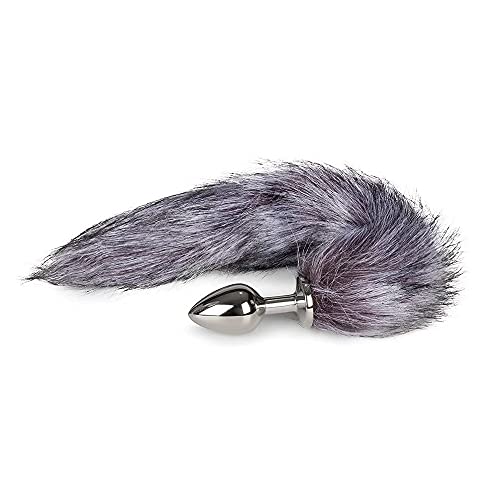 Easytoys Fetish Collection Plug Anale Con Coda Di Volpe, Argento - 120 Gr