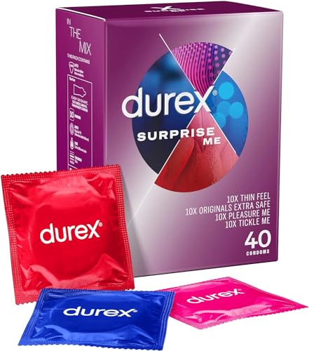 Durex Surprise Me Preservativi Assortiti, 40 Profilattici