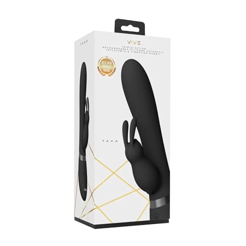 Shots Vive - Taka Inflatable & Vibrating Rabbit - Black