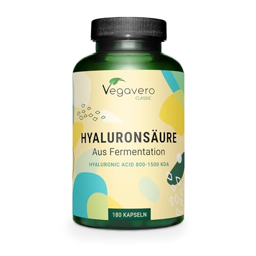 Acido Ialuronico Integratore | 600 Mg | 180 Capsule: 6 Mesi Di Fornitura | 100% Naturale: Da Fermentazione | 800-1500 Kda | Vegan Hyaluronic Acid | Ve