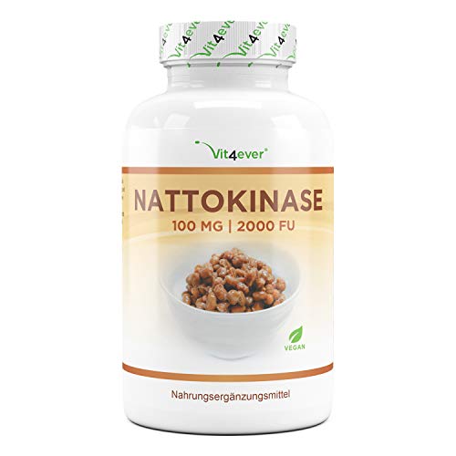 Nattokinase - 180 Capsule Da 100 Mg Ciascuna (20.000 Fu/G) - Fornitura Per 6 Mesi - Altamente Dosato - Vegano - Fatto Con Soia Senza Ogm - Nessun Addi