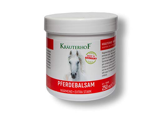 Kräuterhof - Balsamo Per Cavalli, Extra Forte, 250 Ml, Contro Mal Di Schiena, Dolori Articolari, Guarisce Con Calore E Ingredienti Naturali, Perfetto