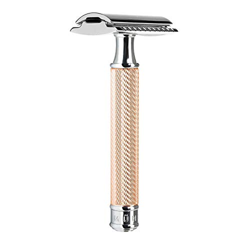 Muhle R89 - Rasoio Di Sicurezza A Pettine Chiuso, Impugnatura Color Oro Rosa - No Lame Incluso