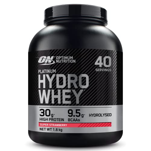 Optimum Nutrition Platinum Hydro Whey, Proteine In Polvere Whey Isolate Idrolizzate, Powder Con Aminoacidi Essenziali, Glutammina E Bcaa, Gusto Fragol