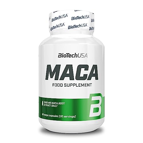 Biotechusa Maca | Capsule Di Superalimenti Naturali | Con Estratto Di Radice Di Maca | Fonte Di Fitonutrienti, Aminoacidi E Minerali | 60 Mega Capsule