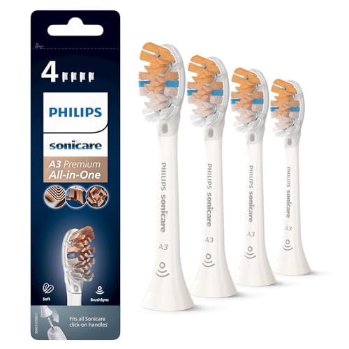 Philips Sonicare Genuine A3 Premium All-In-One Testine Di Ricambio Per Spazzolino Elettrico - Confezione Da 4 Testine Di Ricambio Philips Sonicare In 