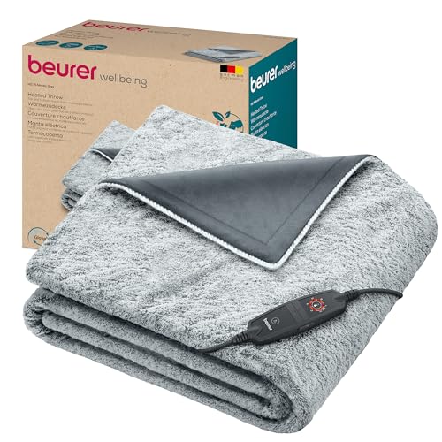 Beurer Termocoperta Beurer Hd 75 Nordic Grey Green Planet Coperta Termica Traspirante In Grigio Di Tendenza In Materiale Riciclato, 6 Livelli Di Tempe