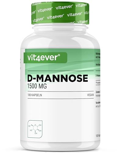 D-Mannosio - 180 Capsule - 1500 Mg Per Porzione Giornaliera - Premium: Da Fermentazione Vegetale - Altamente Dosato - Naturale - Vegan