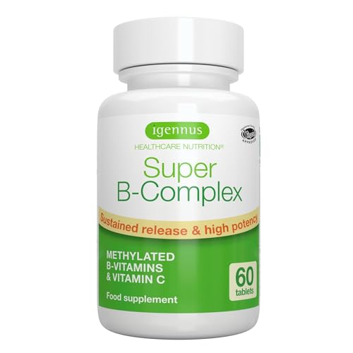 Super B - Vitamina B Complex Ad Alto Assorbimento E Rilascio Prolungato,B1,B2,B3,B5 B6,B12, Biotina, Folato E Vitamina C. 60 Compresse Vegane