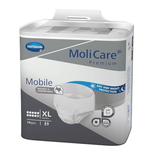 Molicare Premium Mobile Mutandine Monouso Per L'Incontinenza, Protezione Discreta Per Donne E Uomini, Pannoloni Per Anziani, 10 Gocce, Taglia Xl (Circ