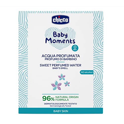 Chicco Acqua Profumata Baby Moments, Acqua Profumata E Delicata Per Bambini, Delicata Fragranza Con Ingredienti Di Origine Naturale, 0 Mesi+,100 Ml