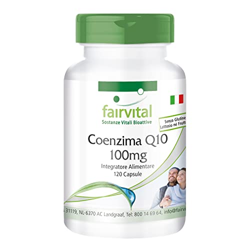 Fairvital | Co-Enzima Q10 100Mg - Per 4 Mesi - Vegan - Alto Dosaggio - 120 Capsule - Ubiquinone