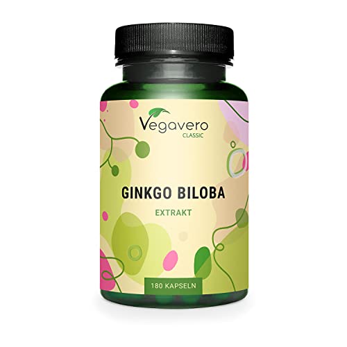 Ginkgo Biloba Vegavero® | Estratto 50:1 | 24% Di Glucosidi Flavonoidi E 6% Di Terpenoidi | Circolazione, Memoria & Concentrazione | Senza Additivi | 1