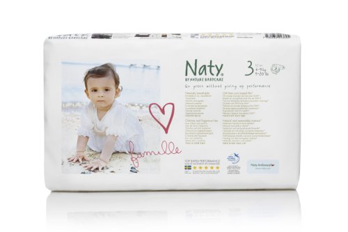 Naty By Nature Babycare, Pannolini Usa E Getta Ecologici, Taglia 3 (M, 4-9 Kg), 52 Pz.