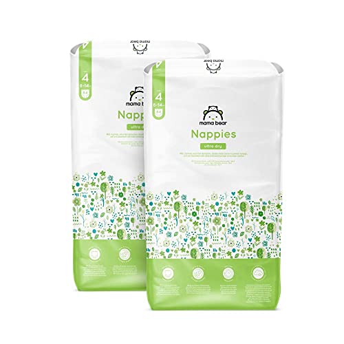 Marchio Amazon - Mama Bear - Pannolini Ultra Asciutto - Taglia 4 (8-14 Kg) - Con Canali D'Areazione, Bianco, 168 Unità (2 Confezioni Da 84) - Nuova Ve