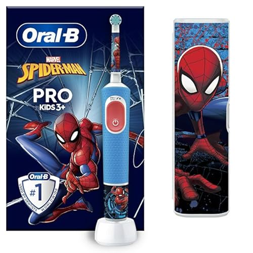 Vitality Pro Kids Spiderman Electric Toothbrush With Travel Case