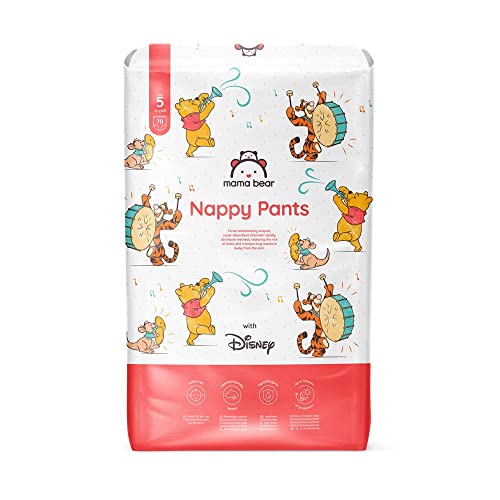 Marchio Amazon - Mama Bear Disney Pannolini Mutandina, Taglia 5 (12-17 Kg), Bianco, 70 Unità
