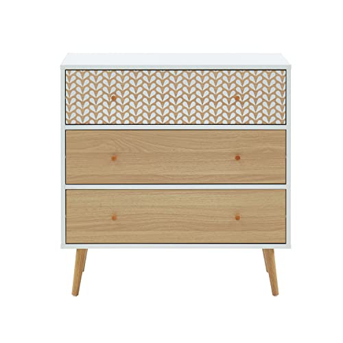 Baïta Capucine Comodino, Legno Ingegnerizzato, Bianco, L78Cm