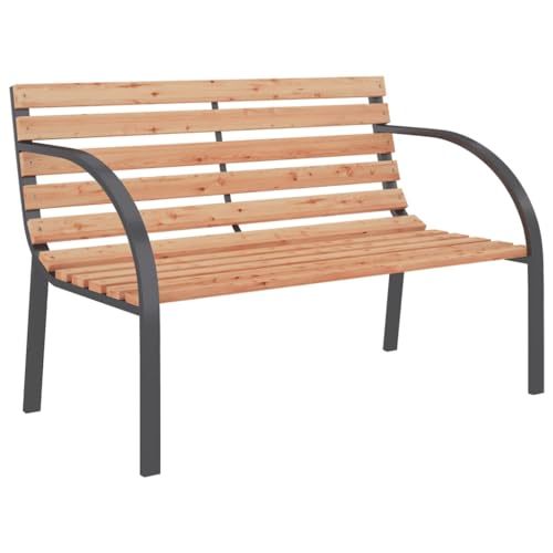 Vidaxl Panchina Da Giardino Ferro Legno Con Braccioli Classica Panca Esterno