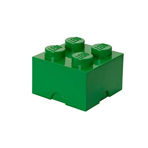 Mattoncino-Contenitore Lego A 4 Bottoncini, Contenitore Impilabile, 5,7 Litri, Verde
