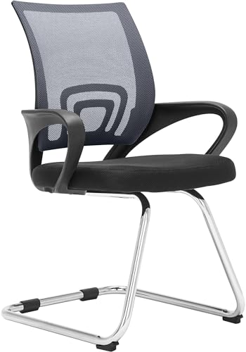 Clp Sedia Cantilever Con Braccioli Eureka I Sedia Visitatore Ufficio In Rete Traspirante I Sedia A Sbalzo Per Sale Attesa E Conferenze, Colore:Grigio