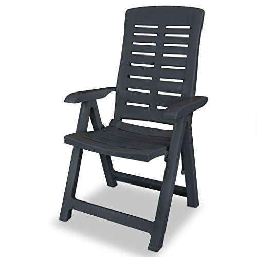 Ipae-Progarden Yuma Multi-Posizione Pieghevole Poltrone, Antracite, 60 X 61 X 109 Cm