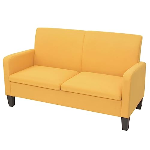 Vidaxl Divano 2 Posti 135X65X76Cm Giallo Sofà Divanetto Letto Poltroncina Sala