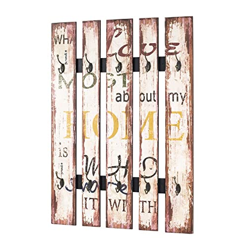 Haku Möbel Appendiabiti Da Parete, Mdf, Motivo Vintage, L 70 X P 10 X A 100 Cm