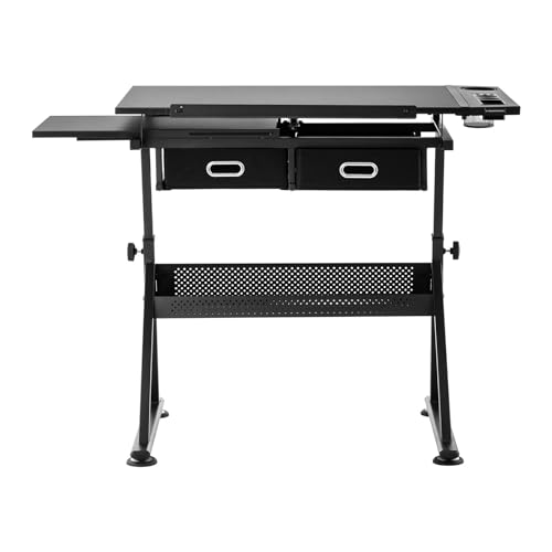 Fromm & Starck Tavolo Da Disegno Inclinabile Scrivania Da Architetto Star_Desk_08 (115 X 60 Cm, Regolabile In Altezza, Con Sgabello)