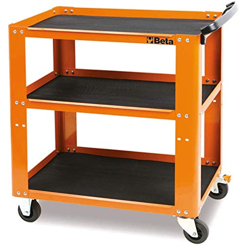 Beta C51 O Carrello Porta Attrezzi Professionale Su 3 Ripiani Antiscivolo, Arancione