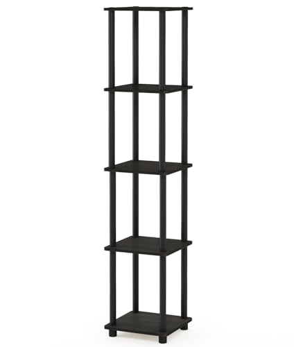 Furinno Espositore Per Rack Quadrato Angolare A 5 Livelli, Legno, Espresso/Black