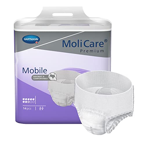 Molicare Premium Mobile Pantaloni Monouso: Uso Discreto Per L'Incontinenza Per Donne E Uomini; 8 Gocce, Taglia M (Circonferenza Fianchi 80-120 Cm), 42