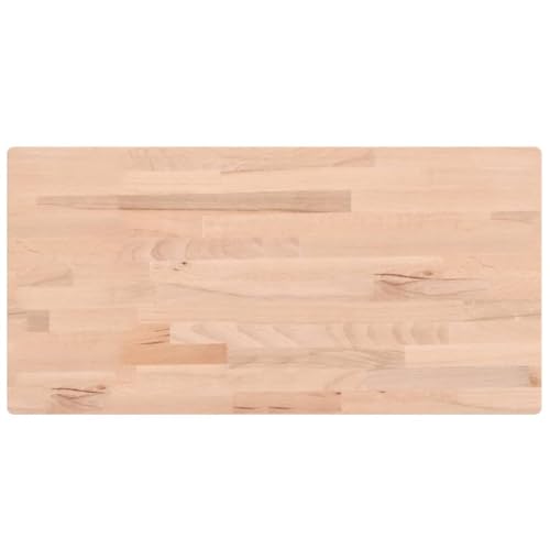 Vidaxl Piano Tavolo 100X50X1,5Cm Rettangolare Legno Massello Faggio