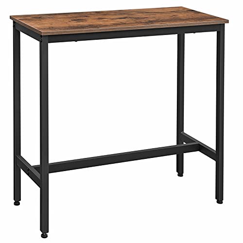 Vasagle Tavolo Da Bar Rettangolare Stretto, Tavolo Da Cucina, Tavolo Da Pranzo Alto, Robusto Telaio In Metallo, 100 X 40 X 90 Cm, Facile Da Assemblare