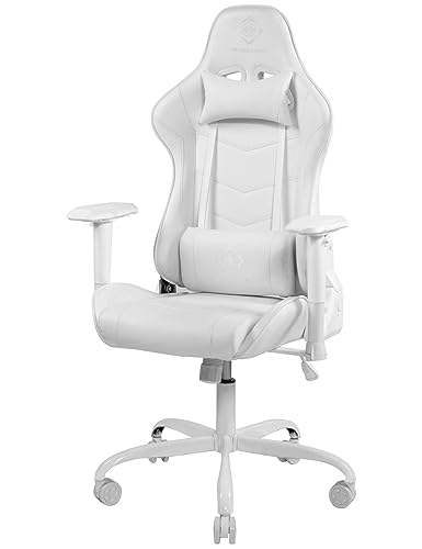 Deltaco Sedia Da Gaming, Pelle Sintetica, Bianco, Standard