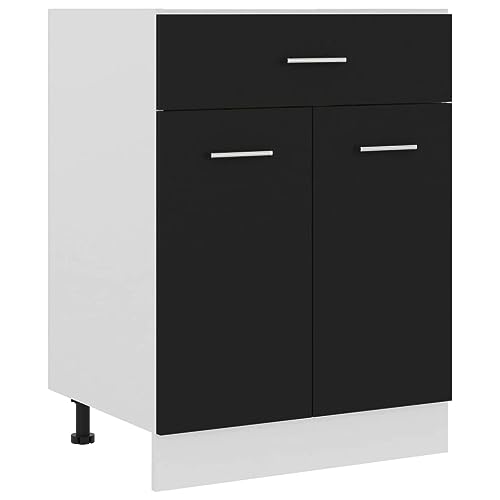 Vidaxl Armadio Inferiore Con Cassetto Nero 60X46X81,5 Cm Multistrato