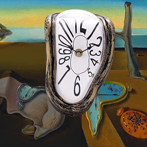 Lafocuse Orologio Fusione Salvador Dali, Stile Surrealismo Creativo Distorto, Orologio Da Scrivania E Da Scaffale Silenzioso Decorativo Per Casa Menso