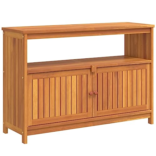 Vidaxl Tavolo Consolle Da Giardino 110X35X75 Cm Legno Massello Acacia