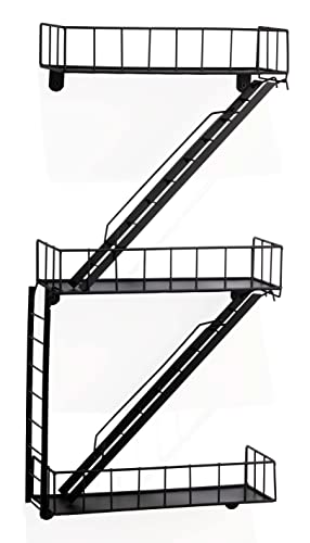 Fire Escape - Mensola Da Parete In Metallo, Con Scala, Per Decorare Il Soggiorno, Moderno, Per Decorare Il Bagno, La Camera Da Letto, La Cucina, La Ca