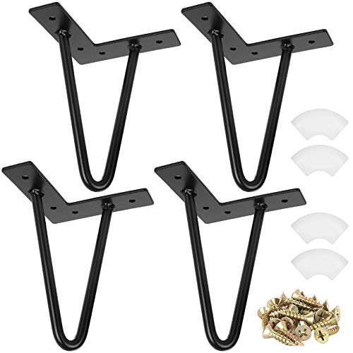 Aselected Set Di 4 Gambe Per Tavolino Da Caffè Industriale, Con Piedistallo Da 15 Cm, Hairpin Legs, Supporto Da Tavolo In Ferro Battuto, Supporto Per