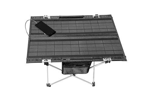 Technaxx Tx-251 Tavolo Solare Da Campeggio Pieghevole Da 20W, Nero, Standard
