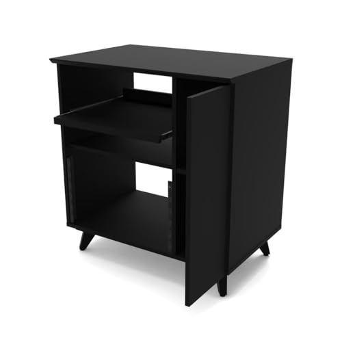 Glorious Modular Side Rack Black Tavolo Da Studio, Nero, Unisize