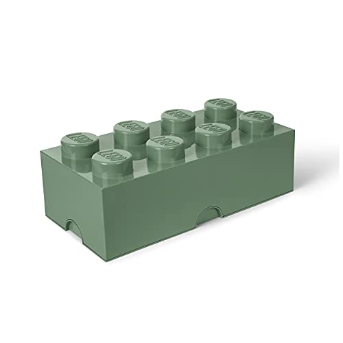 Mattoncino-Contenitore Lego A 8 Bottoncini, Contenitore Impilabile, 12 L, Sabbia Verde