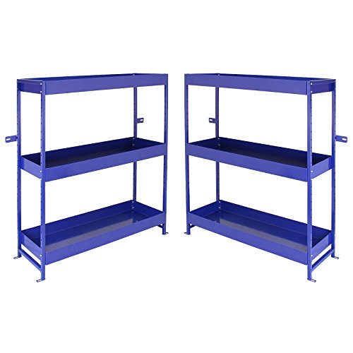 Monster Racking - 2 Scaffali In Acciaio Senza Bulloni Blu 116,5Cm X 115Cm X 34,8Cm